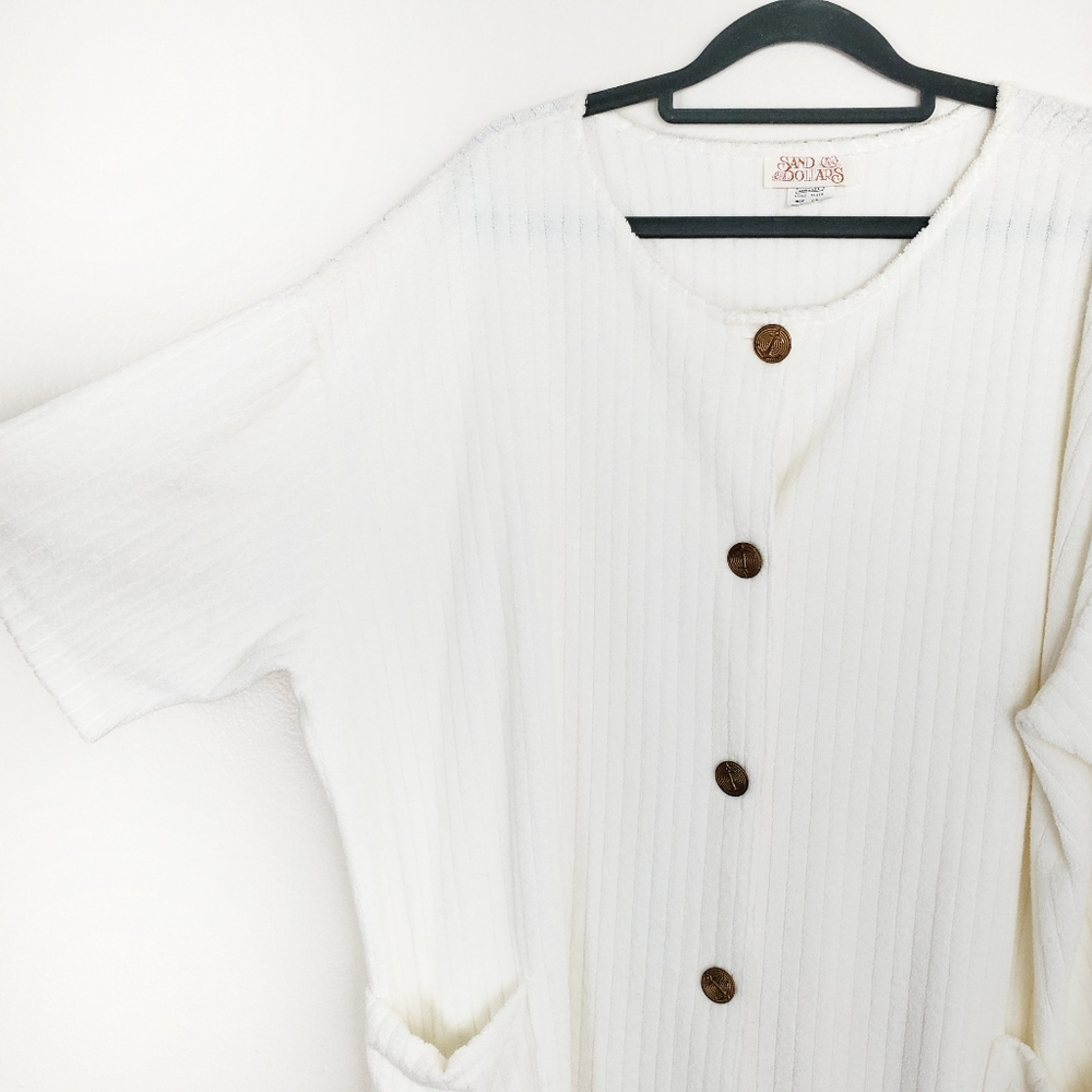 🆕️ Vintage | Ivory Terry Cloth Beach Cover Up